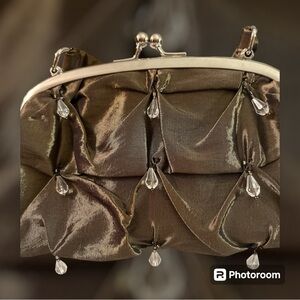 Beaded Brown Evening Bag